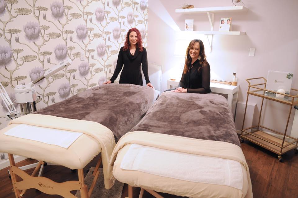 Posh Spa treatment room set up for a side-by-side duo facial