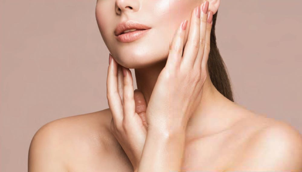 woman enjoying her clear smooth skin