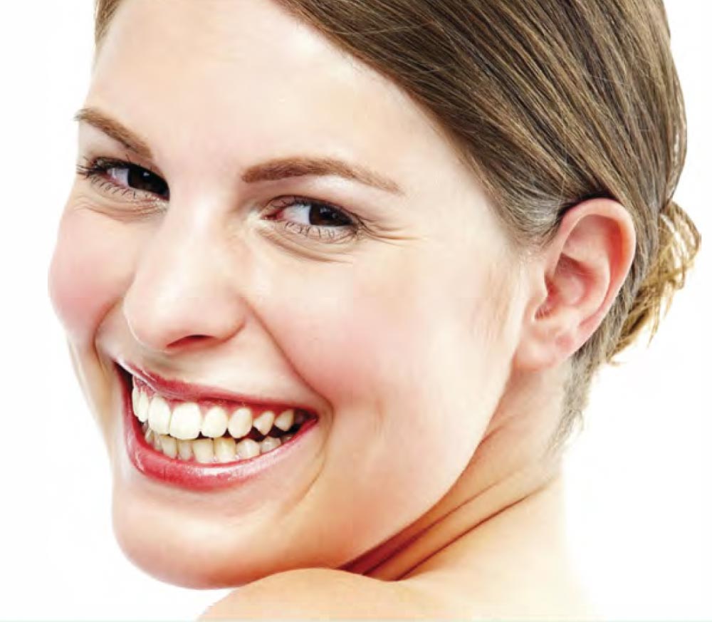 woman smiling with fresh clear skin